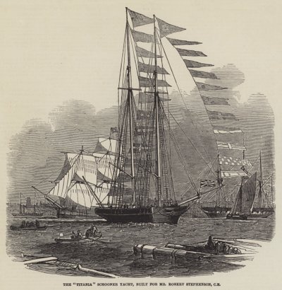 Le yacht goélette Titania, construit pour M. Robert Stephenson - Edwin Weedon